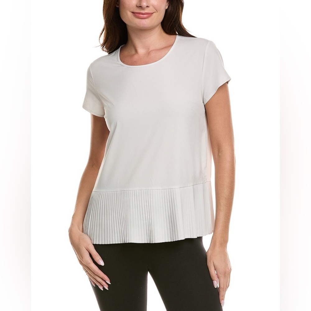 NWT SPANX Yes, Pleats! T-Shirt-White Cloud